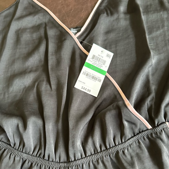 INC intimate, sleepwear black with pink trim romper new. International Concepts - Picture 2 of 12